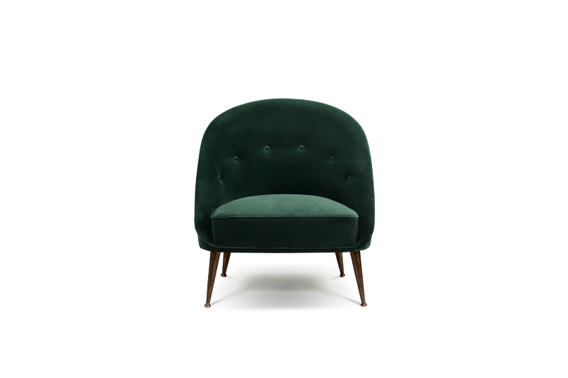 fauteuil malay en velours vert